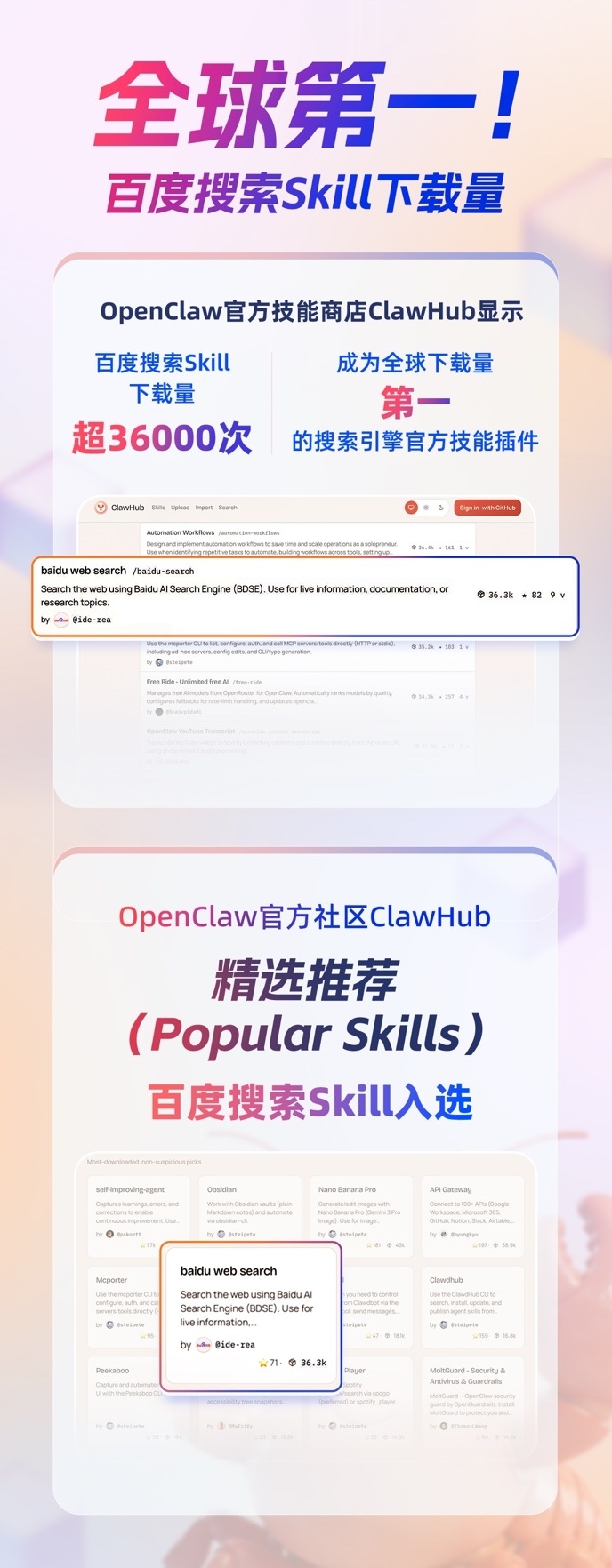 百度搜索Skill下载量，全球第一！